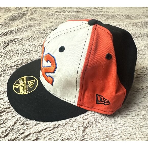 New York Knicks Hat Cap Fitted 7 1/4 White Orange Area Code 212 NBA New Era New - Picture 3 of 14